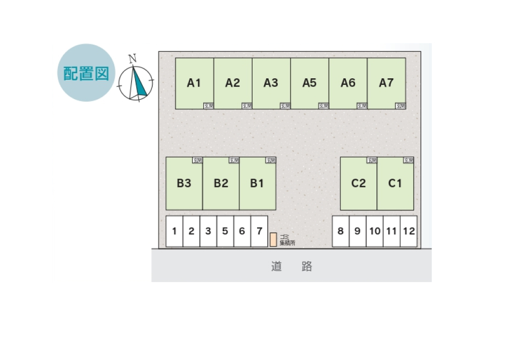 A棟・B棟・C棟配置図 loading=