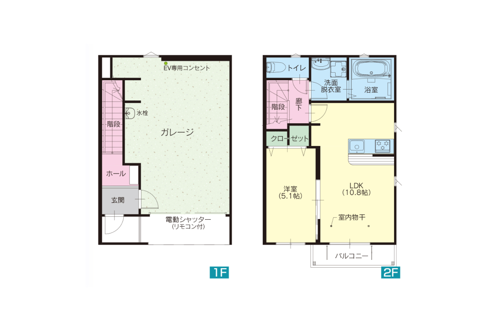 A-101・A-102間取り図（B-101・B-102は反転） loading=