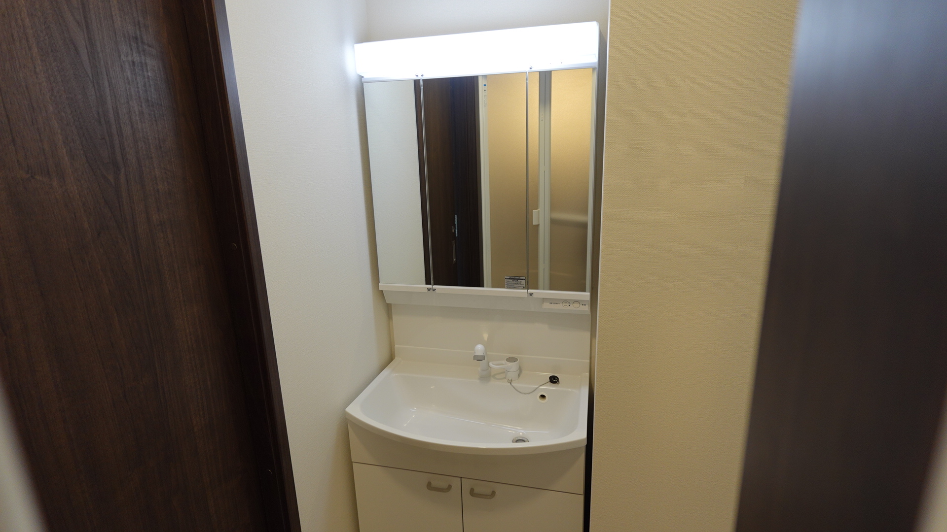 シャワーヘッド付きの収納豊富な洗面化粧台
 loading=